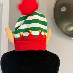 Festive Elf Hat with Red Pom Pom